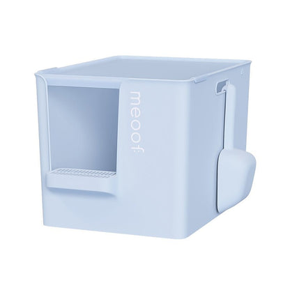 Extra Large Semi-Enclosed Cat Litter Box with Step & Scoop Set